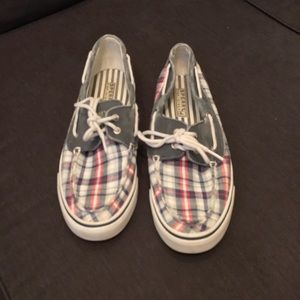 Plaid Sperry Topsider slip on shoes
